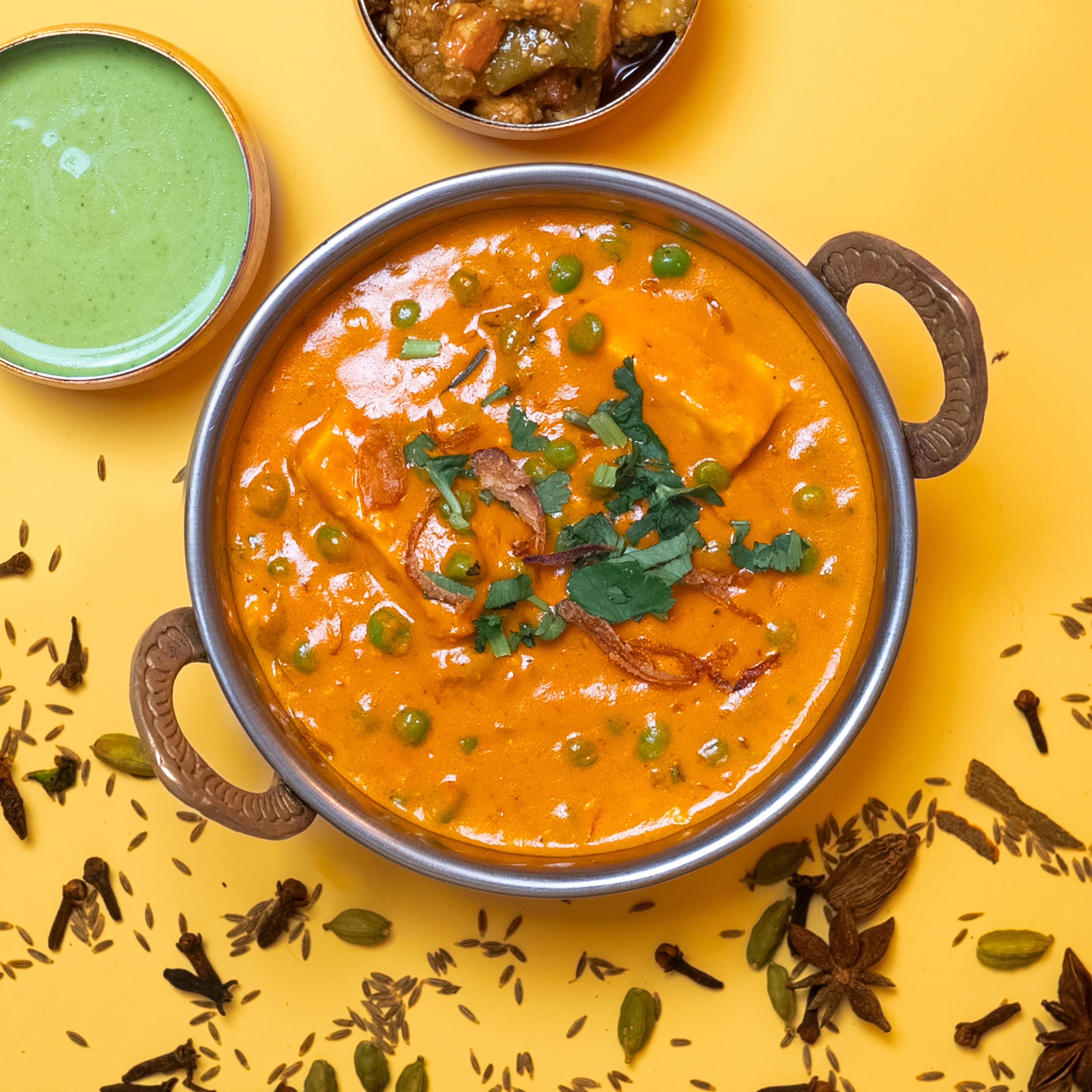 Paneer matar — fromage indien et petits pois
